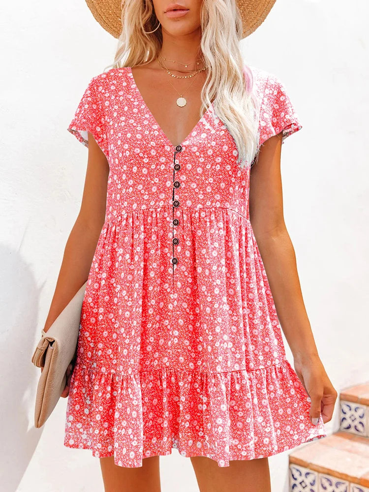 Robe courte bohème femme