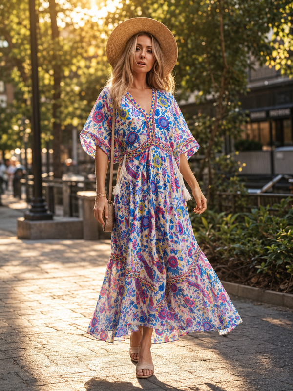 Robe longue bohème champêtre