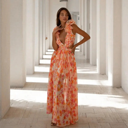 Robe longue fleurie bohème