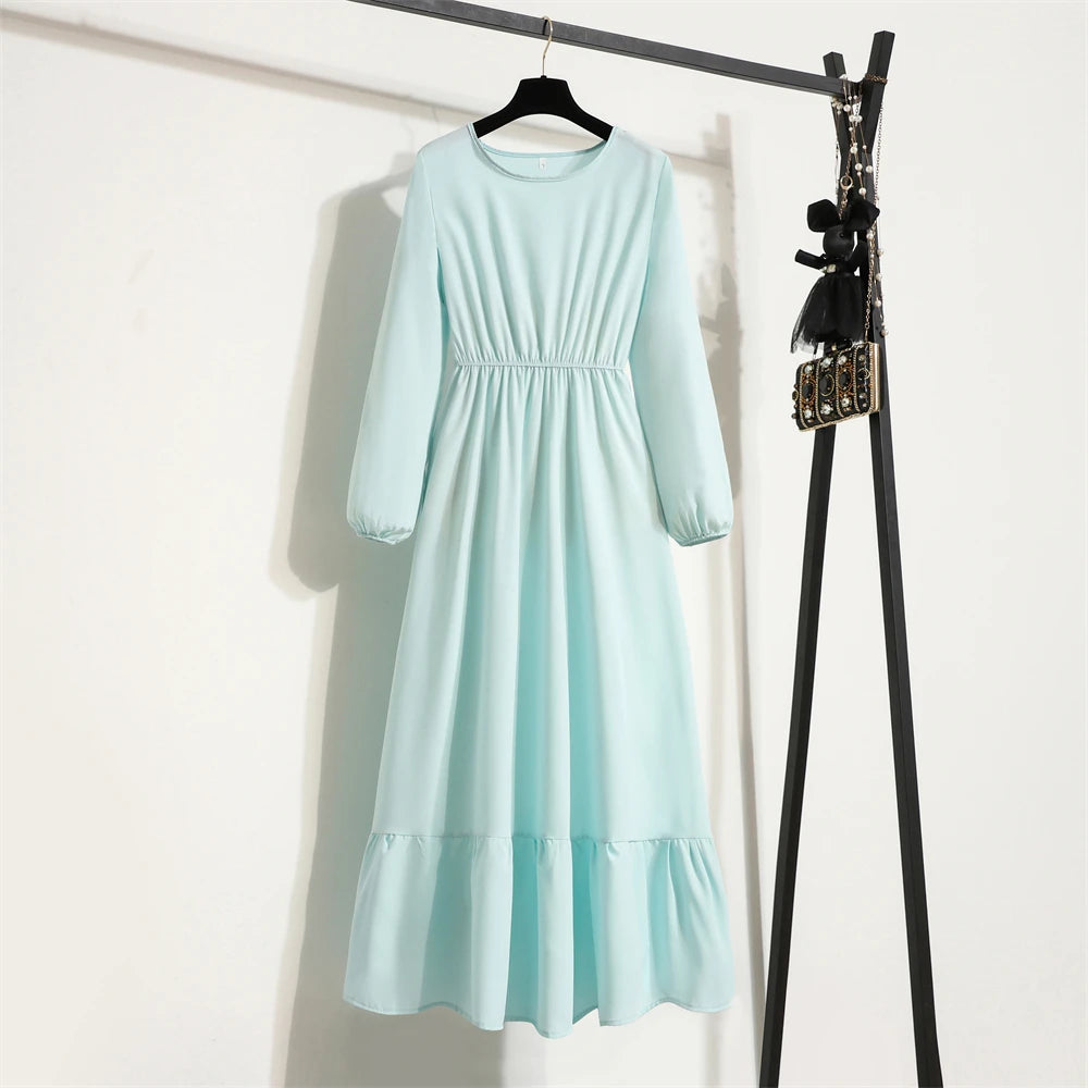 Robe Longue Bohème Fleurie Manches Longues O-Neck Printemps Été Femme XIBUSANA