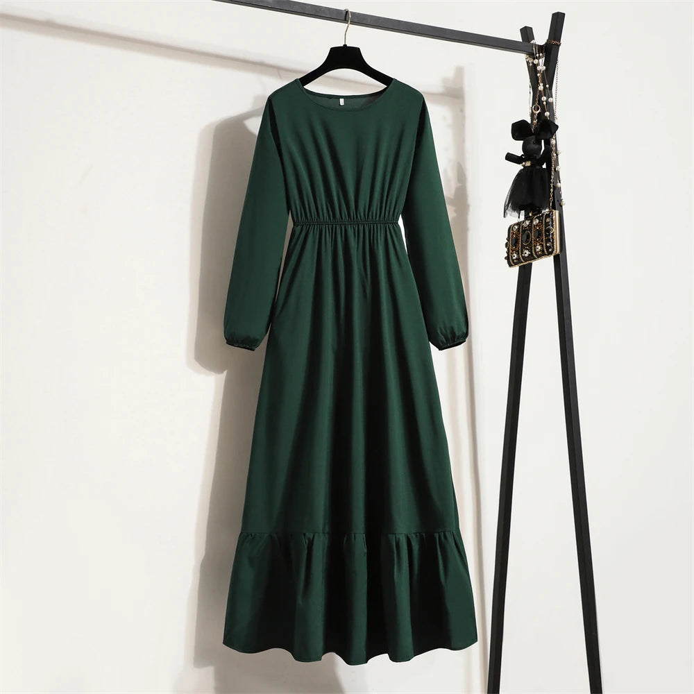 Robe Longue Bohème Fleurie Manches Longues O-Neck Printemps Été Femme XIBUSANA