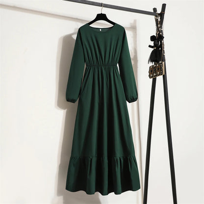 Robe Longue Bohème Fleurie Manches Longues O-Neck Printemps Été Femme XIBUSANA