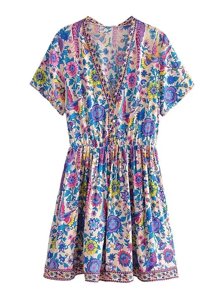 Robe Bohème Manche Courte