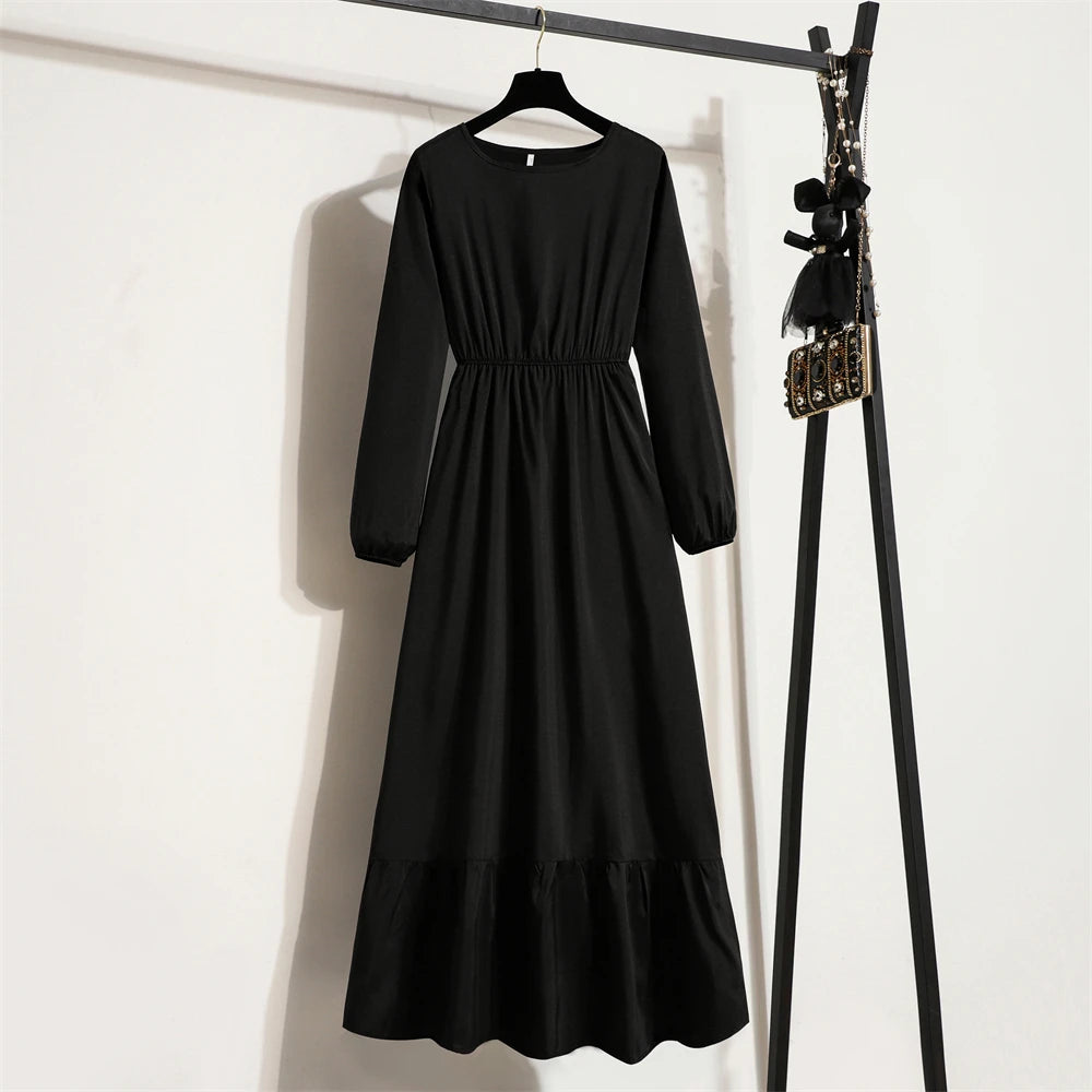 Robe Longue Bohème Fleurie Manches Longues O-Neck Printemps Été Femme XIBUSANA