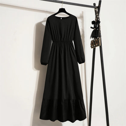 Robe Longue Bohème Fleurie Manches Longues O-Neck Printemps Été Femme XIBUSANA