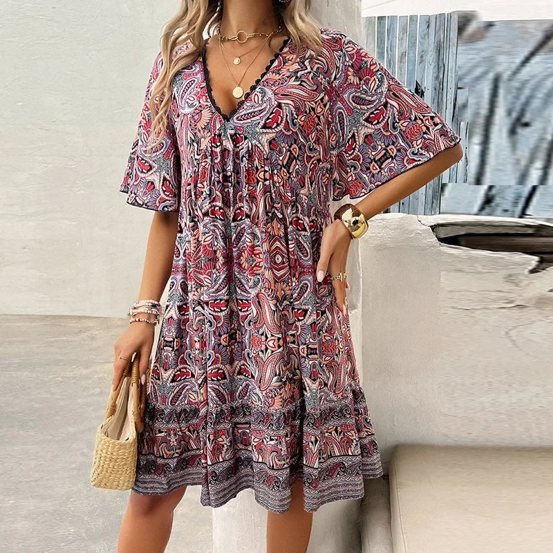 Robe courte style bohème