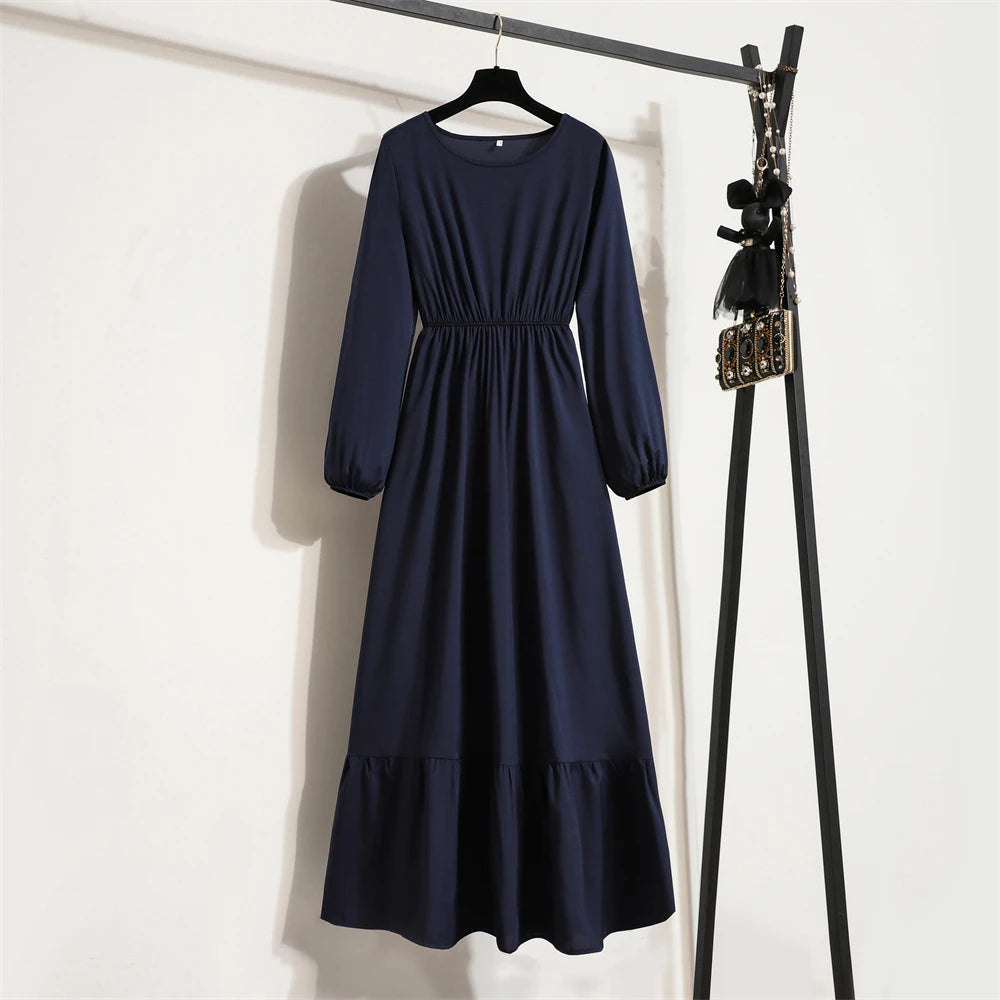Robe Longue Bohème Fleurie Manches Longues O-Neck Printemps Été Femme XIBUSANA