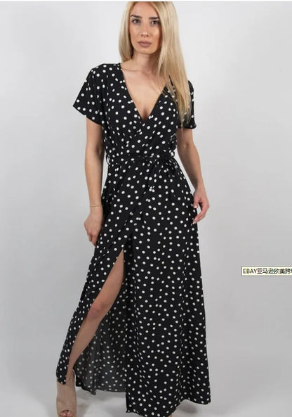 Robe longue noire bohème