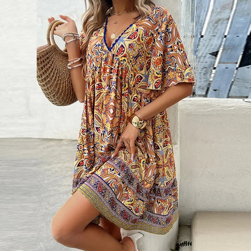Robe courte style bohème