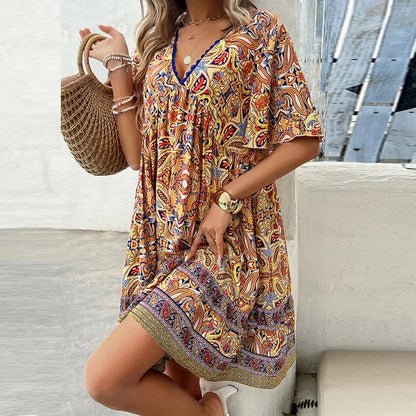 Robe courte style bohème